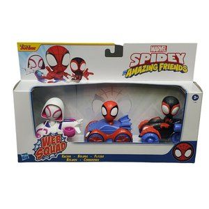 Marvel SPIDEY And His Amazing Friends WEB SQUAD RACERS 3 Pack Figures & Vehicles
